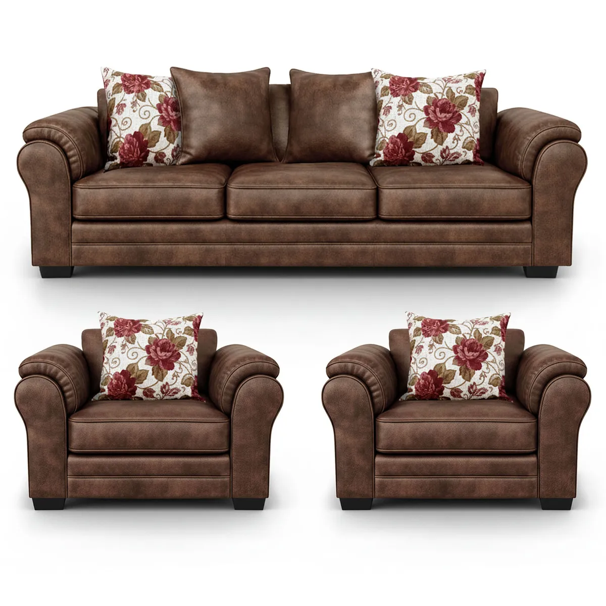 AMERICA DECORA - Living 6 Cuerpos 4+1+1 XL Con Resorte Estructural Grandón Envejecido