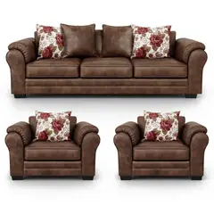 AMERICA DECORA - Living 6 Cuerpos 4+1+1 XL Con Resorte Estructural Grandón Envejecido