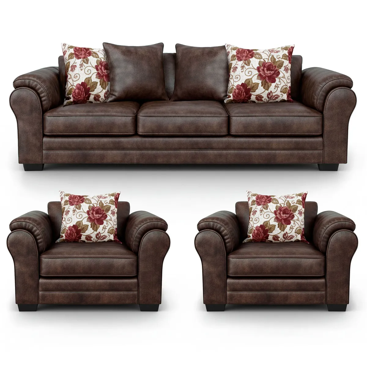 AMERICA DECORA - Living 6 Cuerpos 4+1+1 XL Con Resorte Estructural Grandón Envejecido