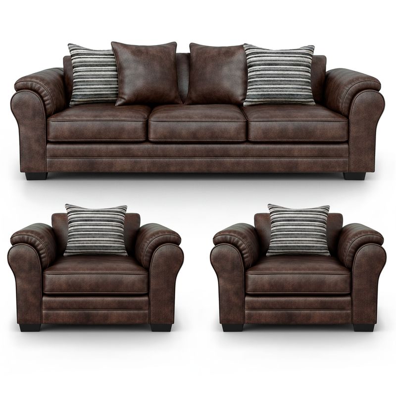 AMERICA DECORA - Living 6 Cuerpos 4+1+1 XL Con Resorte Estructural Grandón Envejecido