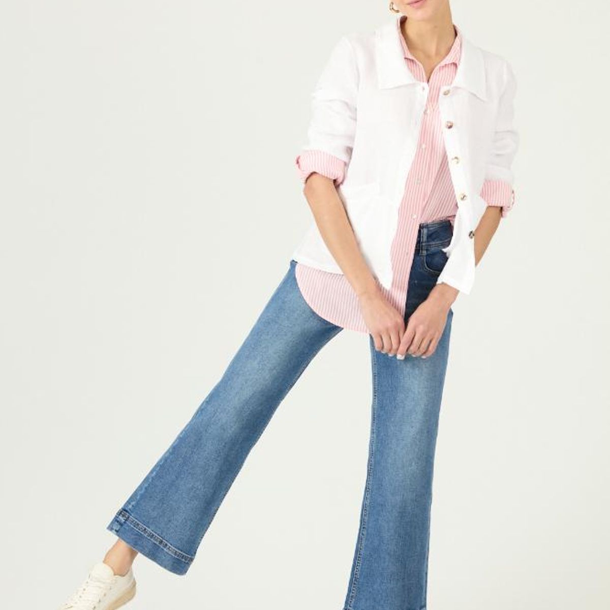 PRIVILEGE - Chaqueta de lino blanca 2850