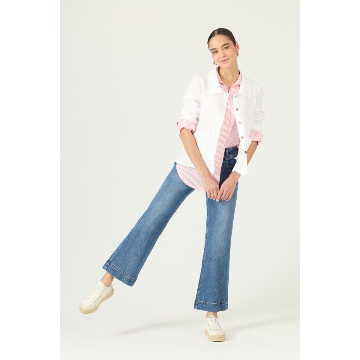 PRIVILEGE - Chaqueta de lino blanca 2850