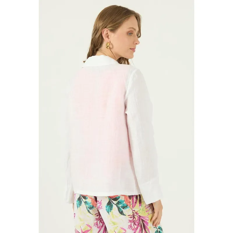 PRIVILEGE - Chaqueta de lino multicolor estampada PRIVILEGE 688