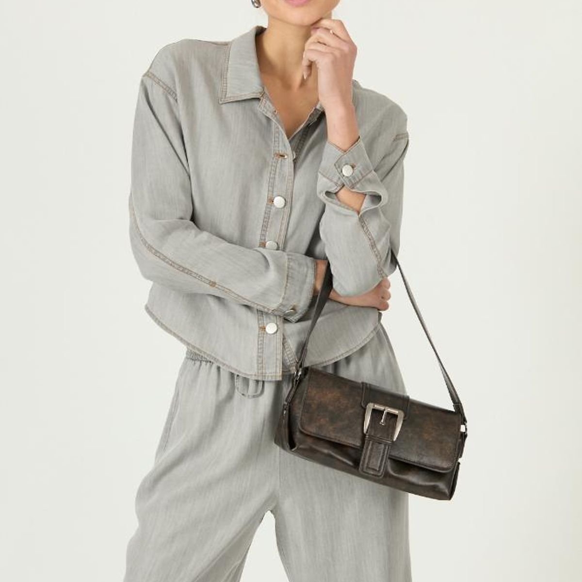 PRIVILEGE - Chaqueta de lyocell gris claro 2849