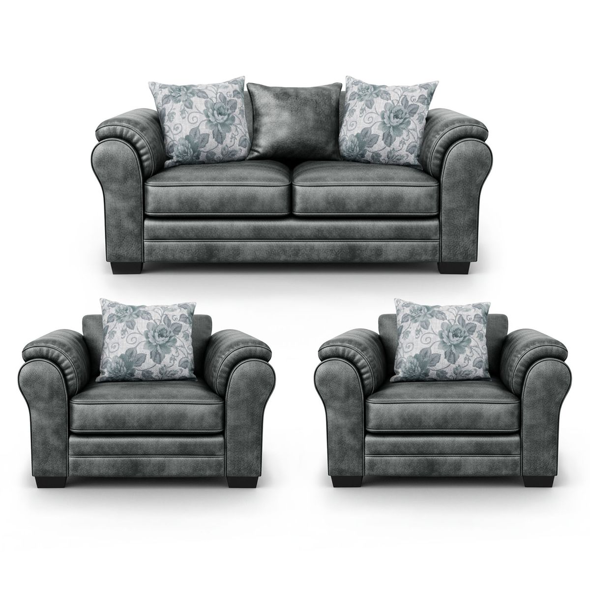 AMERICA DECORA - Living 5 Cuerpos 3+1+1 XL Con Resorte Estructural Grandón Envejecido