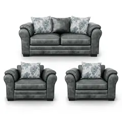 AMERICA DECORA - Living 5 Cuerpos 3+1+1 XL Con Resorte Estructural Grandón Envejecido