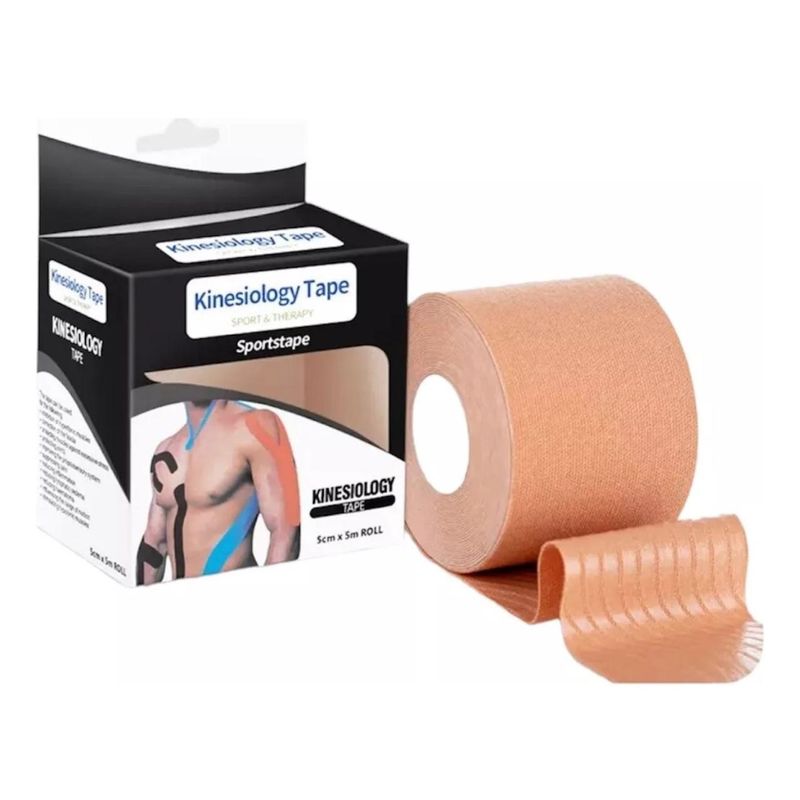 GENERICO - Cinta Tape Kinesiología Vendaje Neuromuscular Fitnes 5cmx5mt Beige