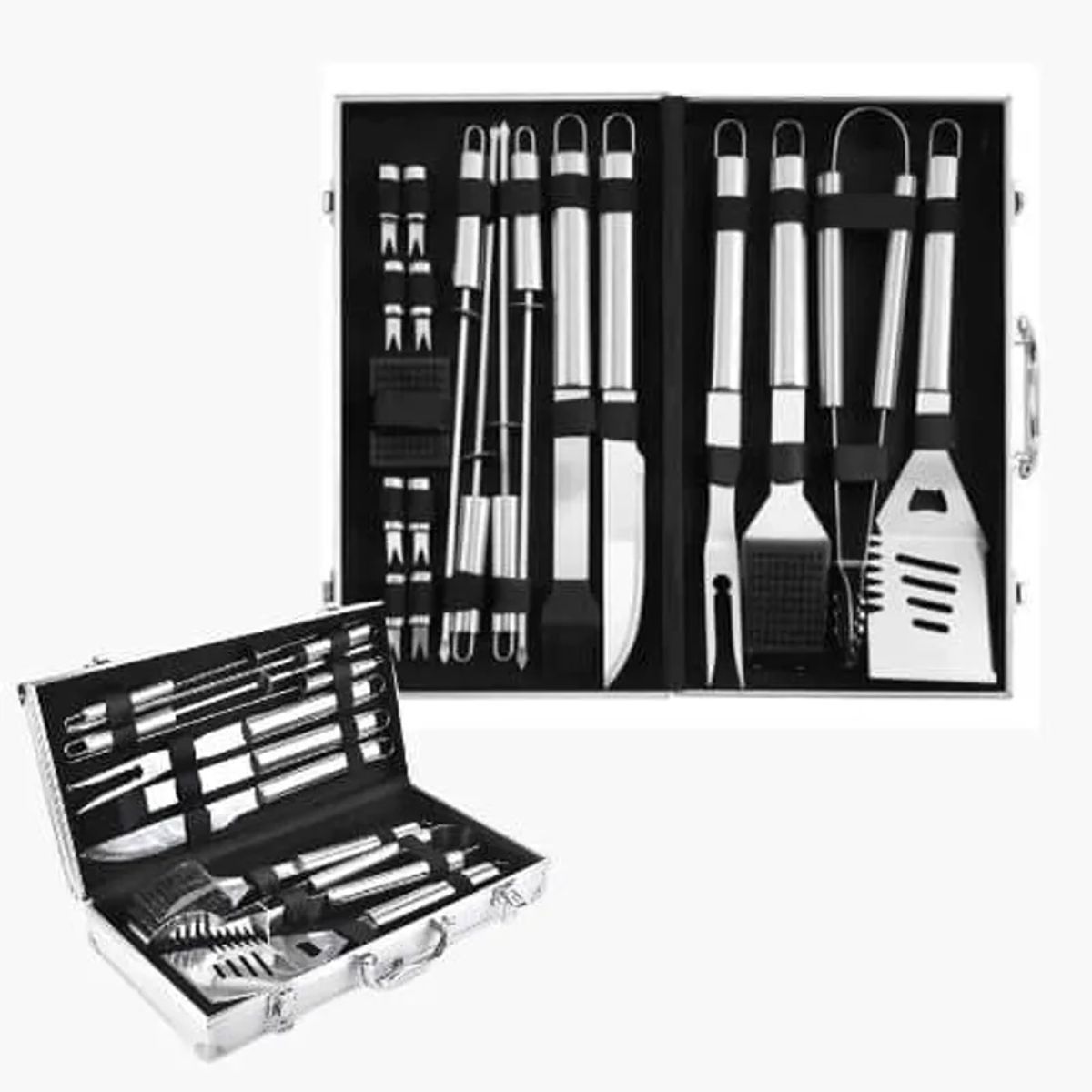 MOVI - Set Parrillero 18 Piezas Acero Inoxidable con Maletín