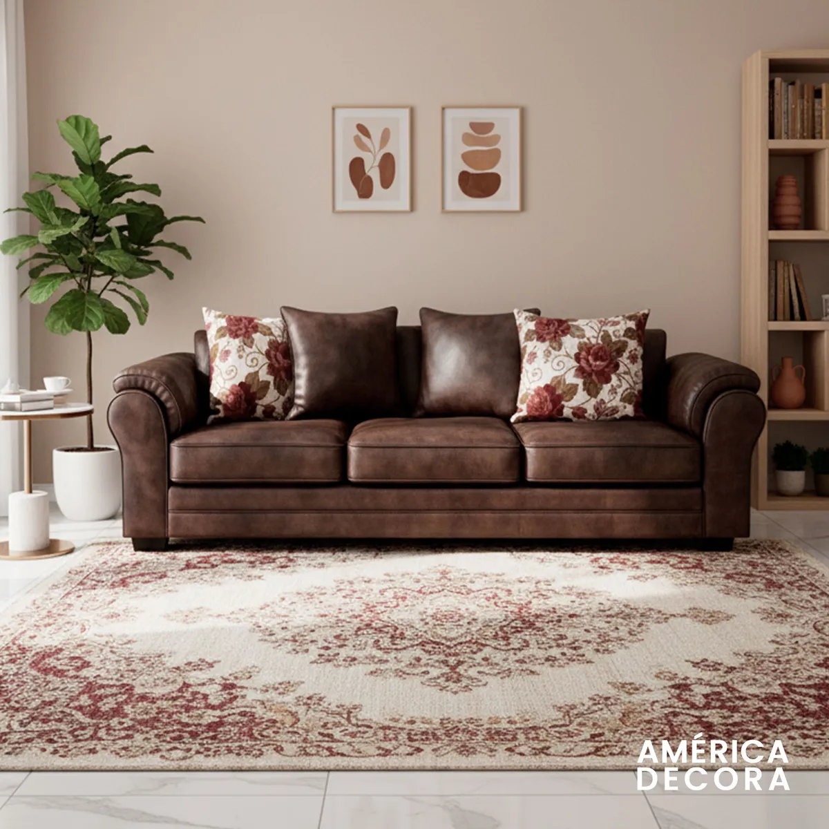 AMERICA DECORA - Sofá 4 Cuerpos XL Con Resorte Estructural Grandón Envejecido