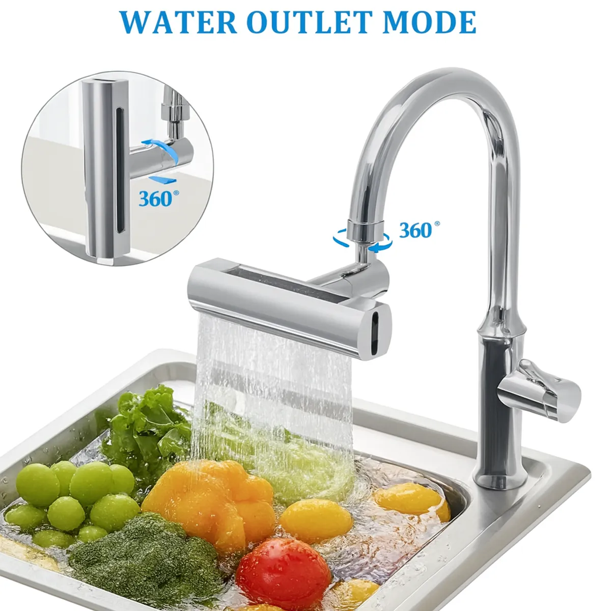 MOVI - Extensor de Grifo Cocina 4 en 1 Giratorio 360°