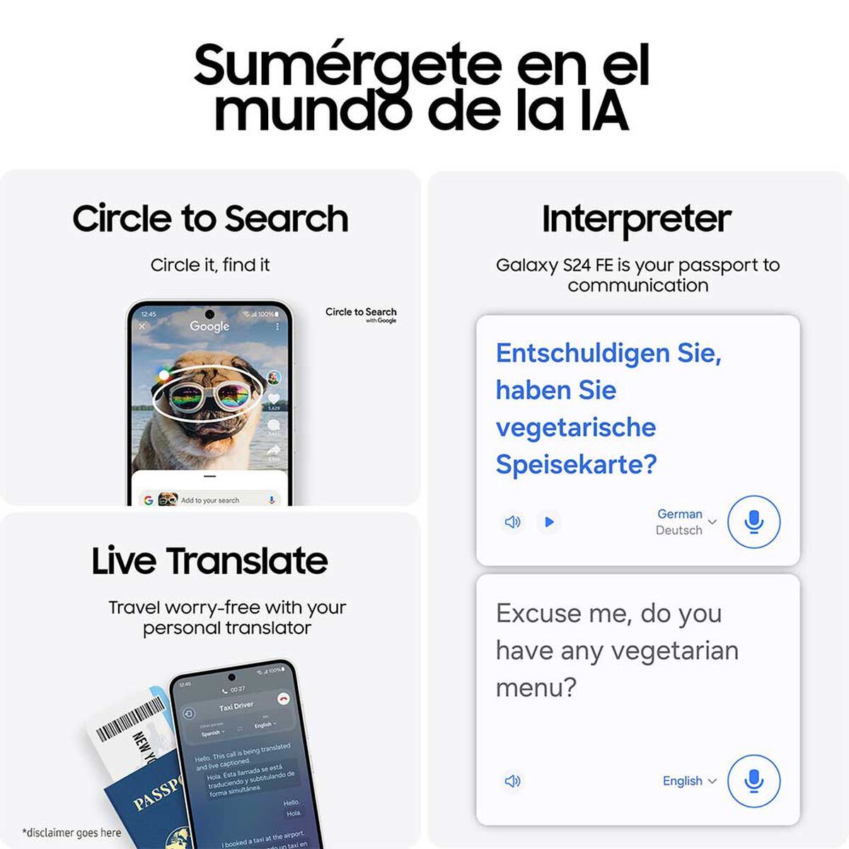 SAMSUNG - Celular Smartphone Samsung Galaxy S24 FE 5G 256 GB Dual SIM - Azul