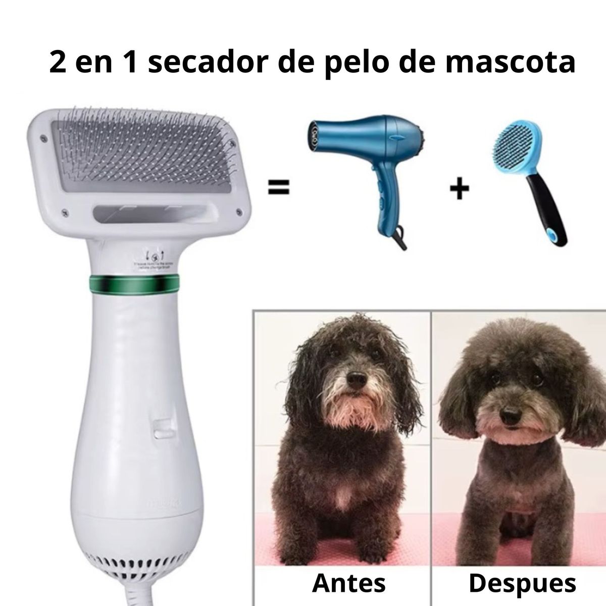 GENERICO - Cepillo para Mascotas 2 en 1