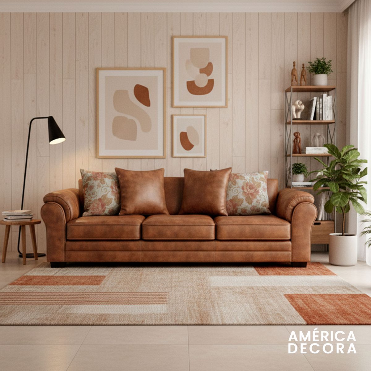 AMERICA DECORA - Sofá 4 Cuerpos XL Con Resorte Estructural Grandón Envejecido