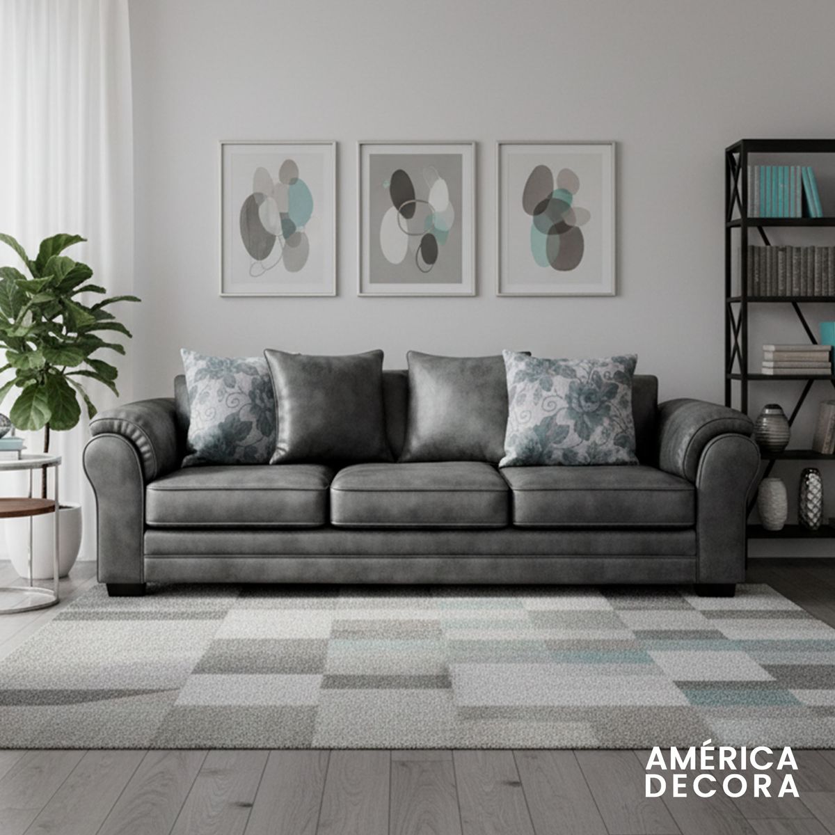 AMERICA DECORA - Sofá 4 Cuerpos XL Con Resorte Estructural Grandón Envejecido