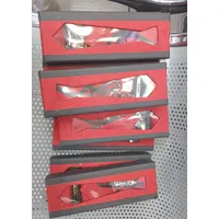 Set Corbata con Pañuelo, 2 Colleras y sujetador - Elegante Hombre