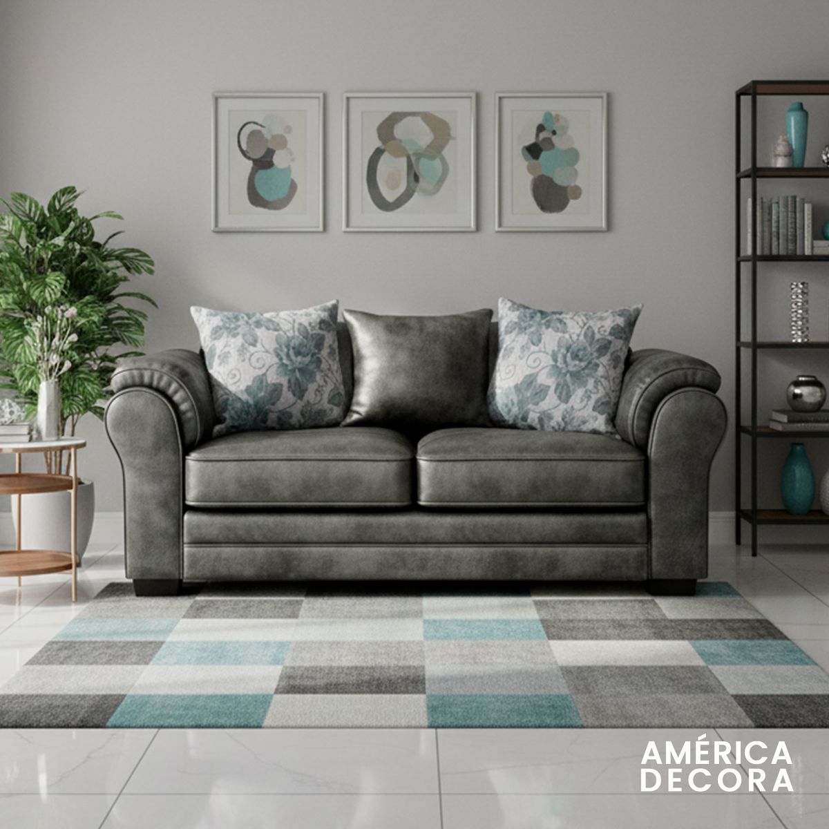 AMERICA DECORA - Sofá 3 Cuerpos XL Con Resorte Estructural Grandón Envejecido