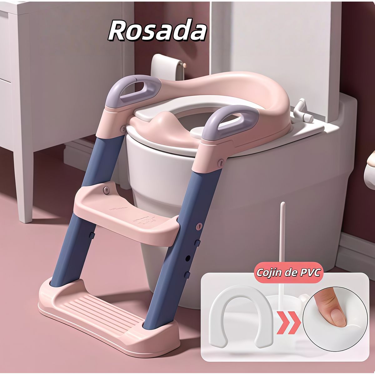 OASIS - Asiento Adaptador Escalera Inodoro Wc Para Niños Acolchado
