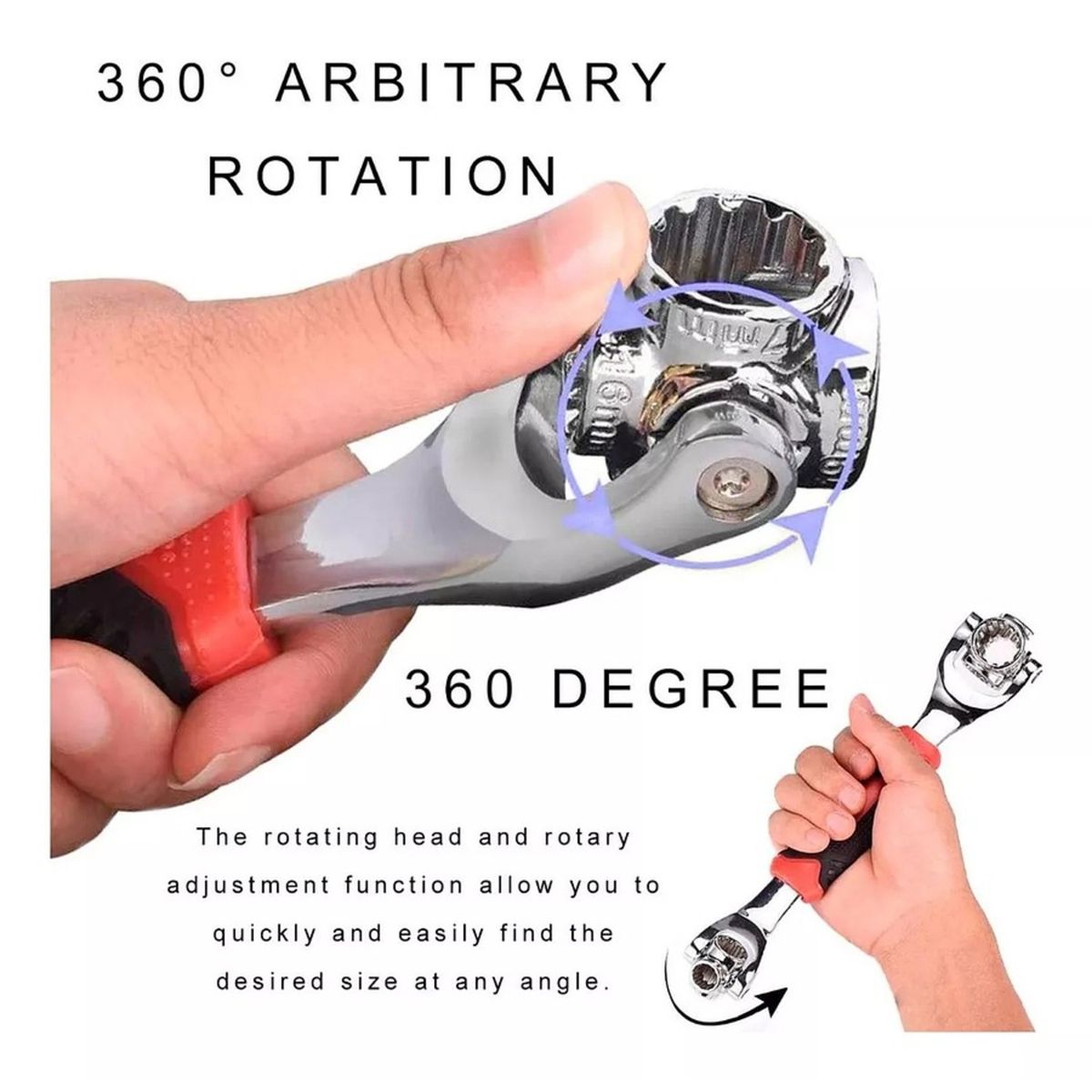 GENERICO - LLAVE TIGRE UNIVERSAL 360 GRADO 8 EN 1 HERRAMIENTAS SOCKET