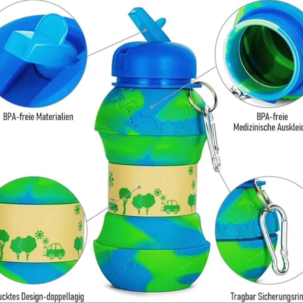 GENERICO - Botella De Agua Deportiva De Silicona Plegable