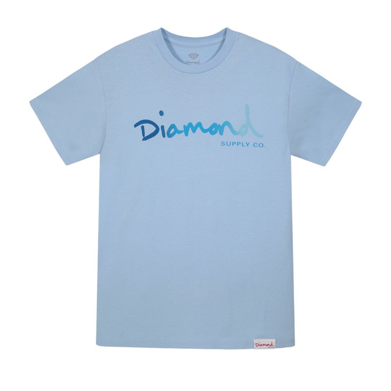 DIAMOND - POLERA DIAMOND OG SCRIPT FADE LIGHT BLUE