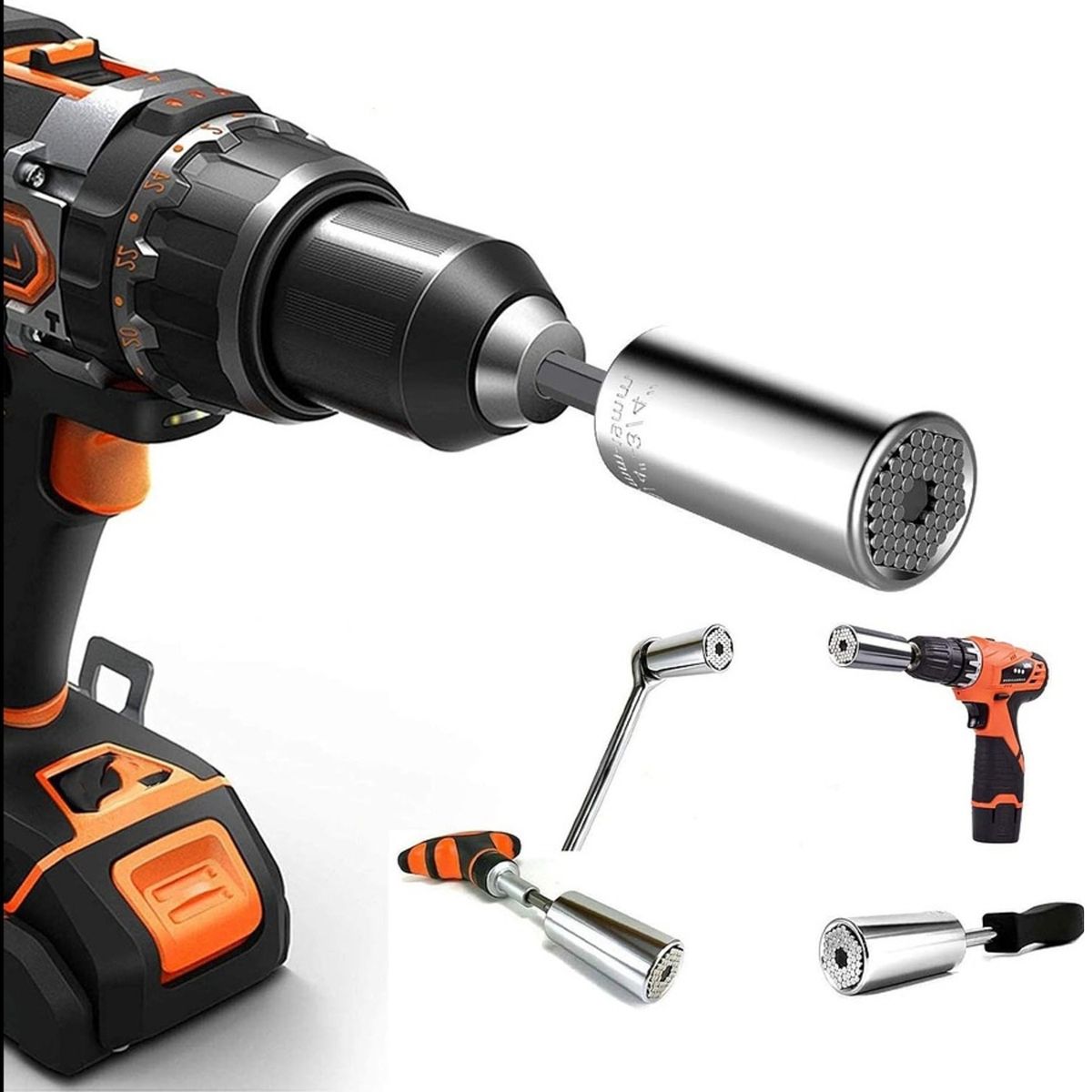 GENERICO - LLAVE DADO UNIVERSAL MEDIR HERRAMIENTA TALADRO 7MM-19MM