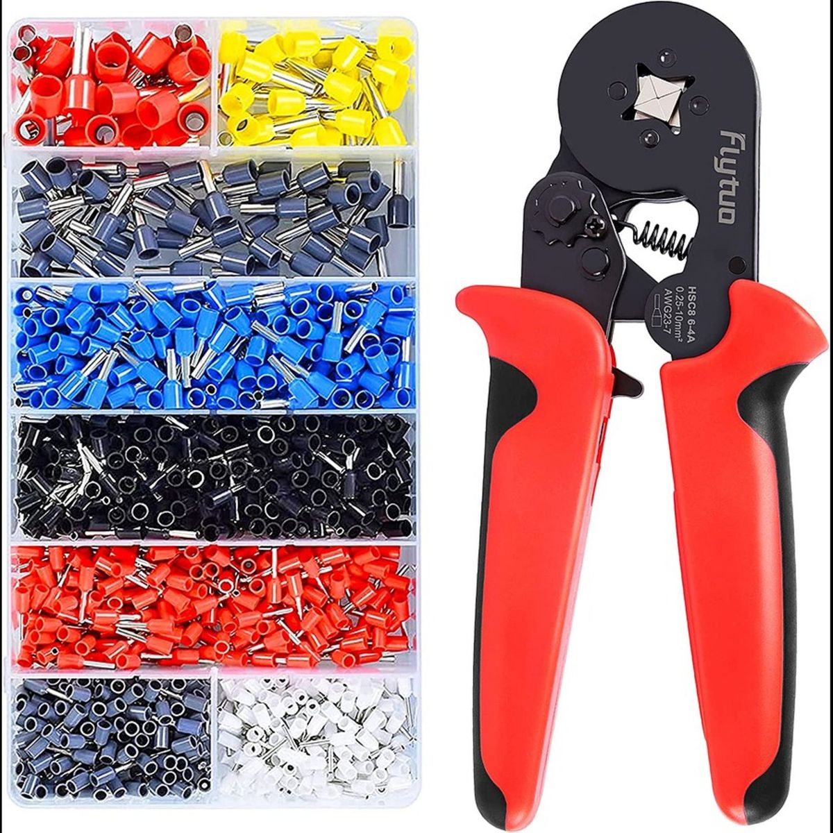 GENERICO - ALICATE CRIMPEADORA PRENSA TRINQUETE + 1200 TERMINALES