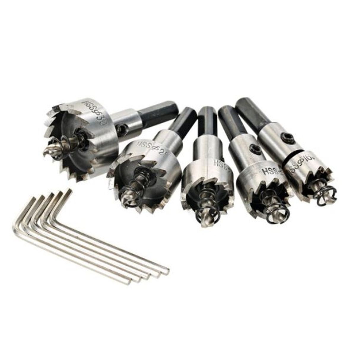 GENERICO - JUEGO DE 5 BROCAS CORONA PERFORADORA METAL