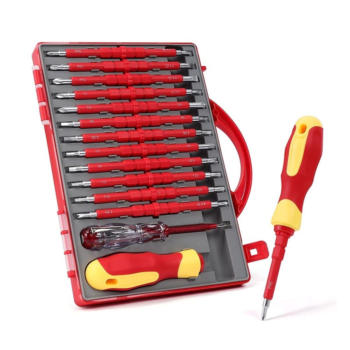 GENERICO - JUEGO DE DESTORNILLADORES AISLADOS MULTIFUNCIONALES 26 EN 1