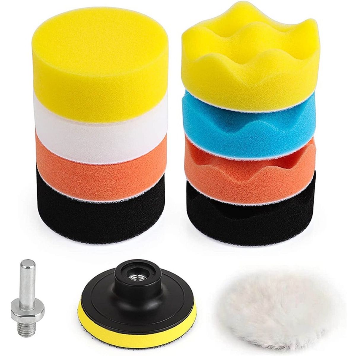 GENERICO - KIT DE 11 PIEZAS ESPONJAS PULIR ALMOHADILLAS PARA AUTO