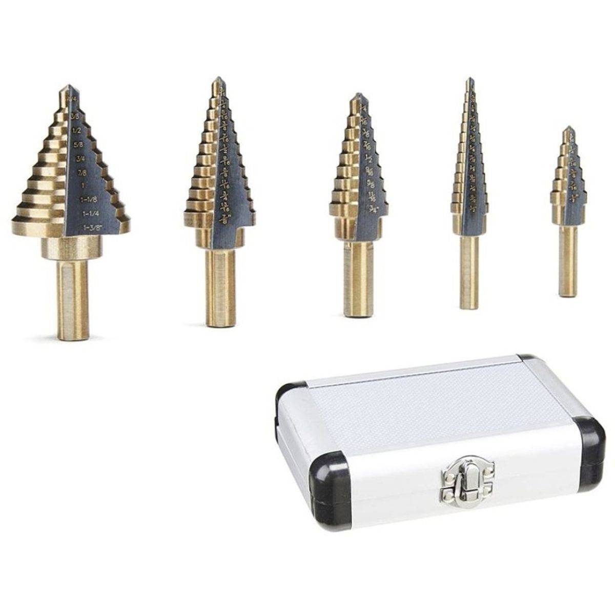 GENERICO - BROCAS CONICAS PASO A PASO COBALTO + MALETA