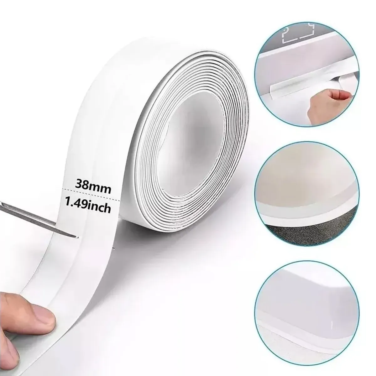 GENERICO - CINTA SELLADO BAÑO IMPERMEABLE DUCHA CALAFATEO TIRA ADHESIVA