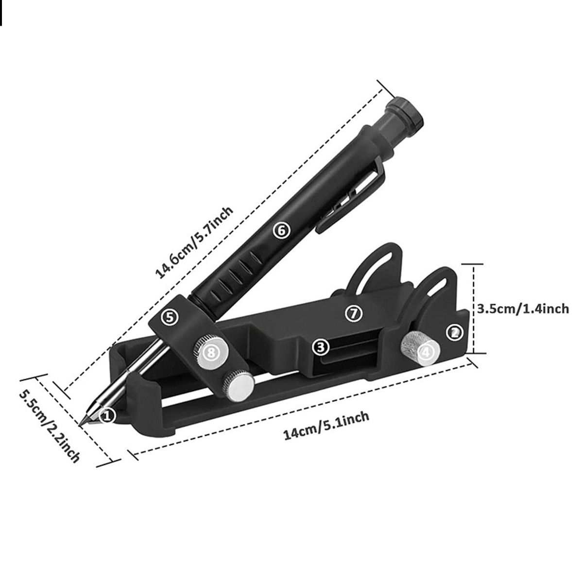 GENERICO - HERRAMIENTA DE TRAZADO DE CARPINTERÍA MULTIFUNCIÓN