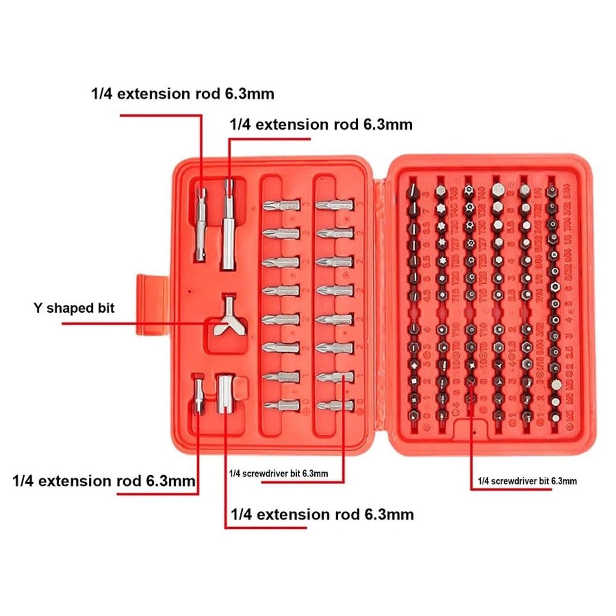 GENERICO - JUEGO DE 100 PUNTAS DE DESTORNILLADOR DE SEGURIDAD