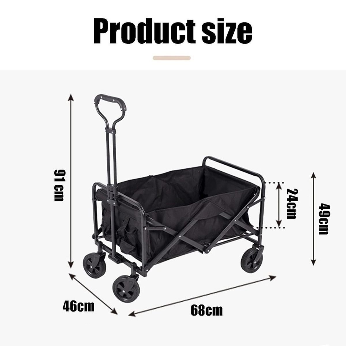 GENERICO - CARRITO COMPRAS PLEGABLE IDEAL PARA EL CAMPING