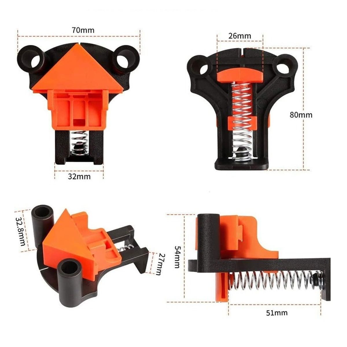 GENERICO - ABRAZADERA ÁNGULO RECTO 90 GRADOS CLIPS DE FIJACIÓN