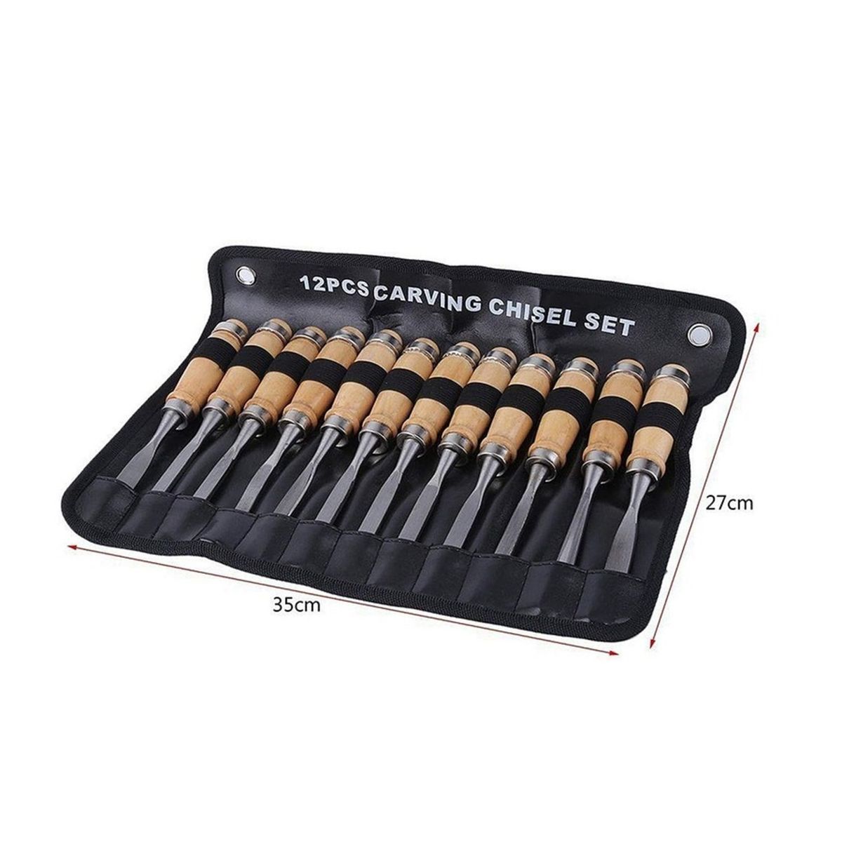 GENERICO - JUEGO DE CINCELES PARA TALLAR MADERA GUBIA 12 PCS