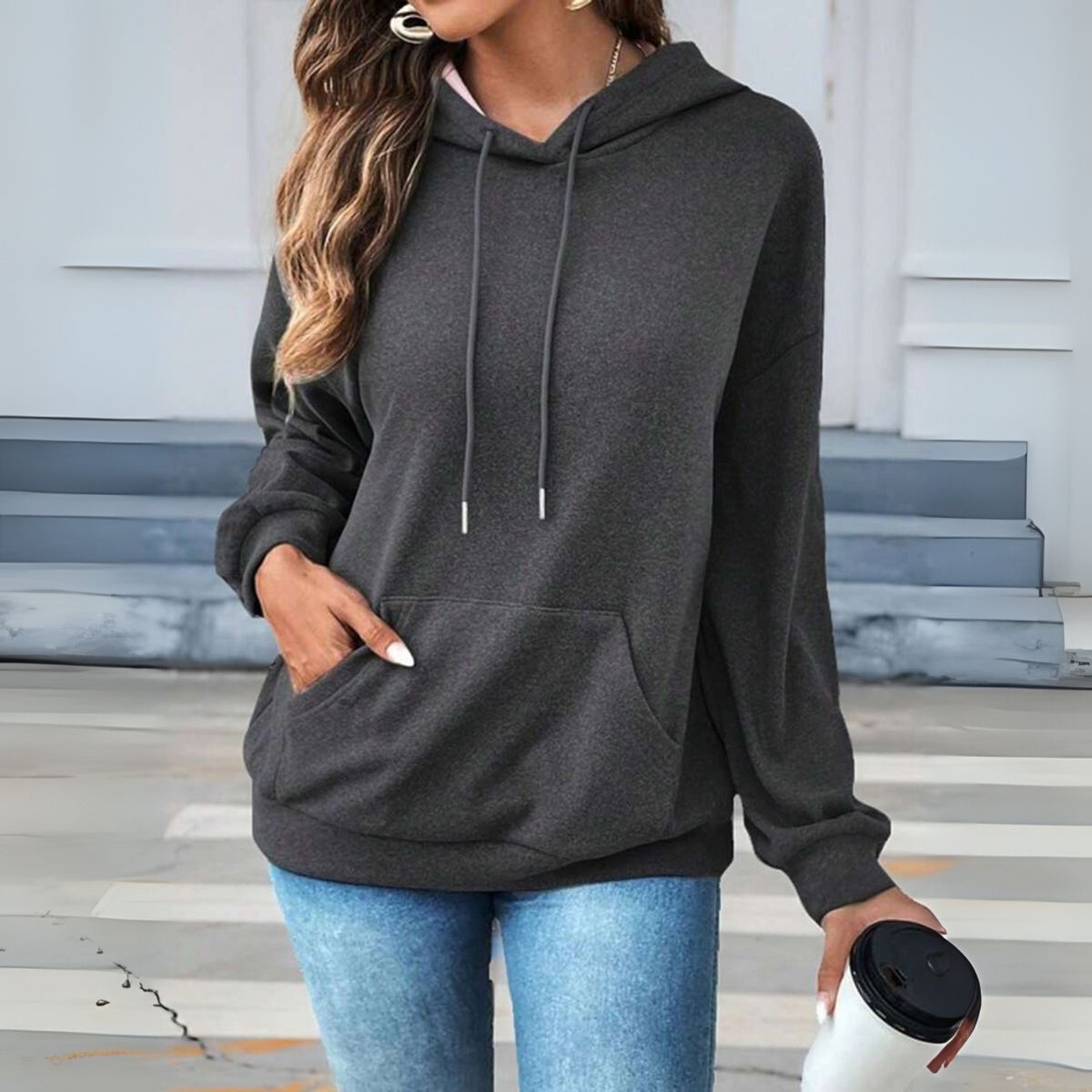 DESIGNERS - Polerón Mujer Algodón con Capucha  Básico Suave Premium