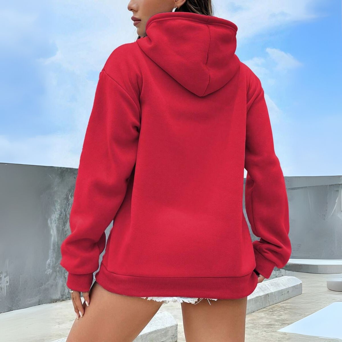 DESIGNERS - Polerón Mujer Algodón con Capucha  Básico Suave Premium