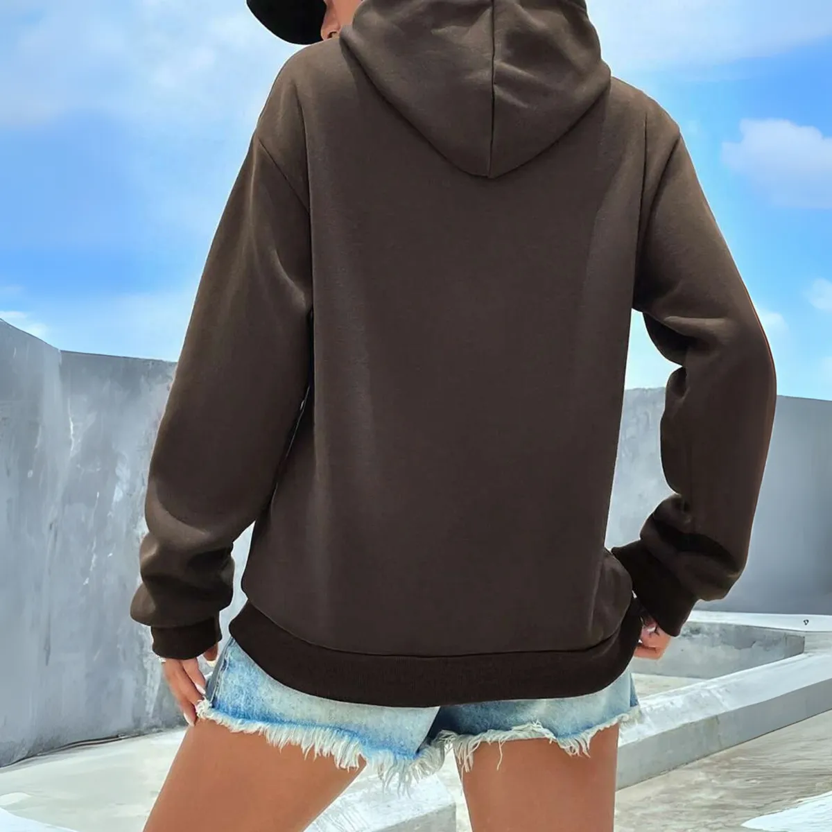 DESIGNERS - Polerón Mujer Algodón con Capucha  Básico Suave Premium