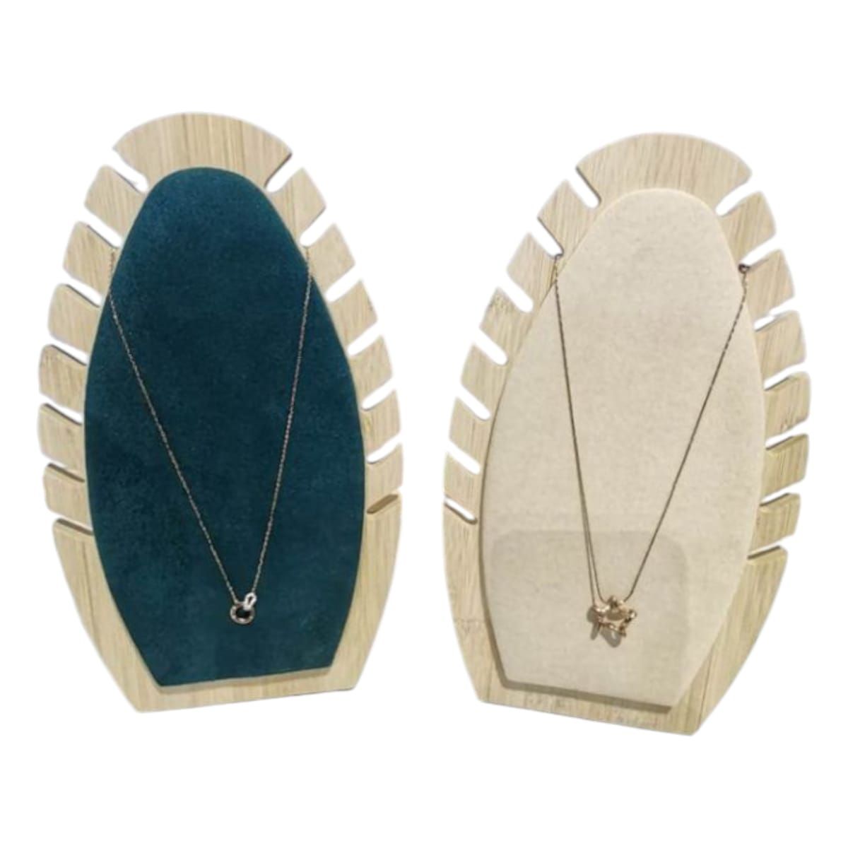 GENERICO - Exhibidor de Collares en madera y Terciopelo Estilo Hoja Gms