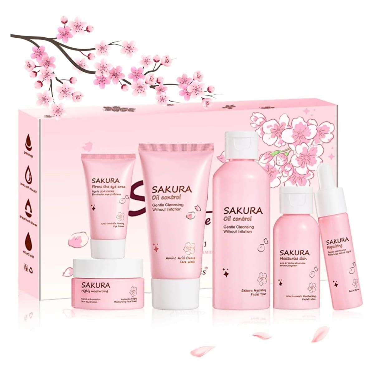 GENERICO - Set Skincare Serum + Rutina Facial Completa Colageno  Sakura