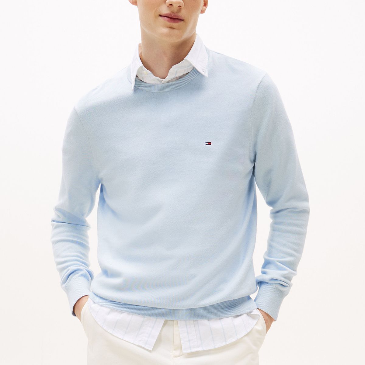 TOMMY HILFIGER - Sweater Essential C-Neck Celeste Tommy Hilfiger