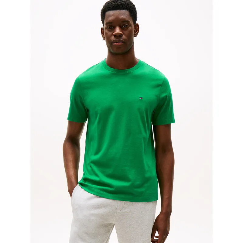 TOMMY HILFIGER - Polera Essential Cotton C-Neck Regular Fit Verde Tommy Hilfiger