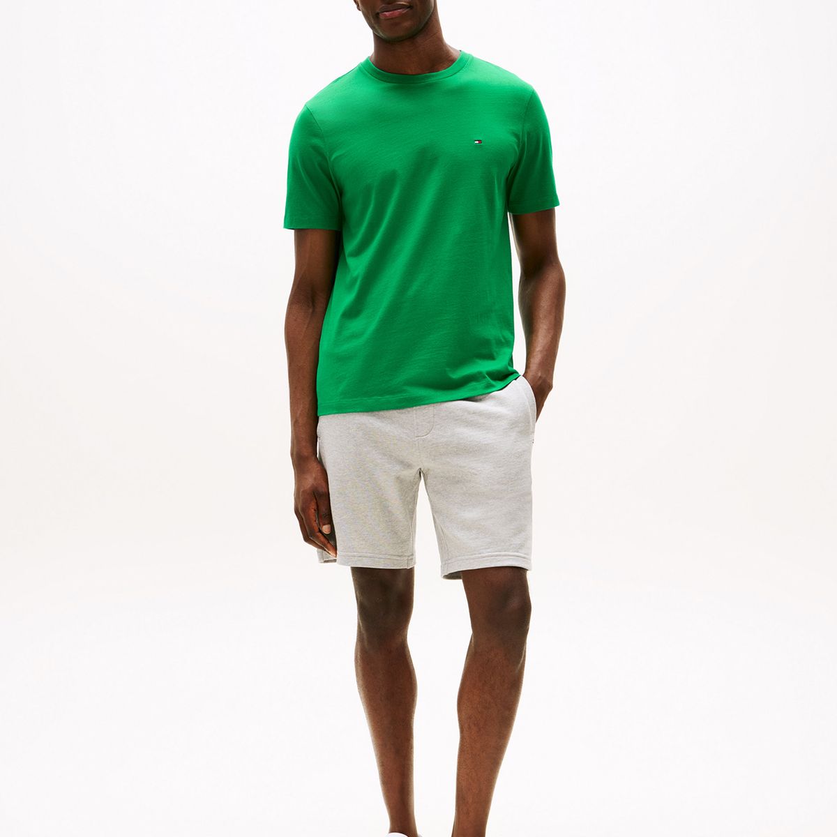 TOMMY HILFIGER - Polera Essential Cotton C-Neck Regular Fit Verde Tommy Hilfiger