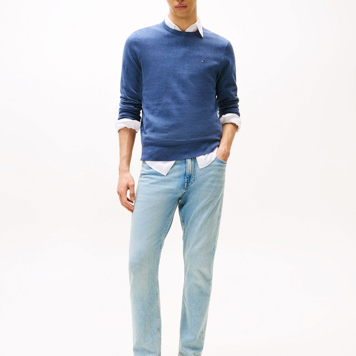 TOMMY HILFIGER - Sweater Essential C-Neck Azul Tommy Hilfiger