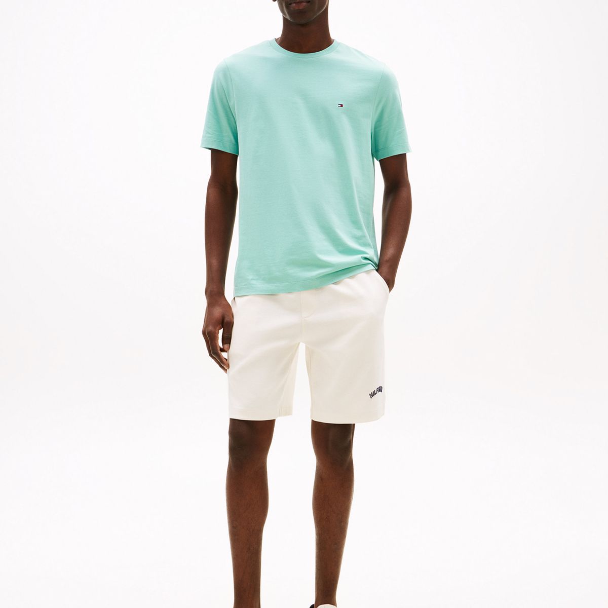 TOMMY HILFIGER - Polera Essential Cotton C-Neck Regular Fit Verde Tommy Hilfiger