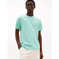 TOMMY HILFIGER - Polera Essential Cotton C-Neck Regular Fit Verde