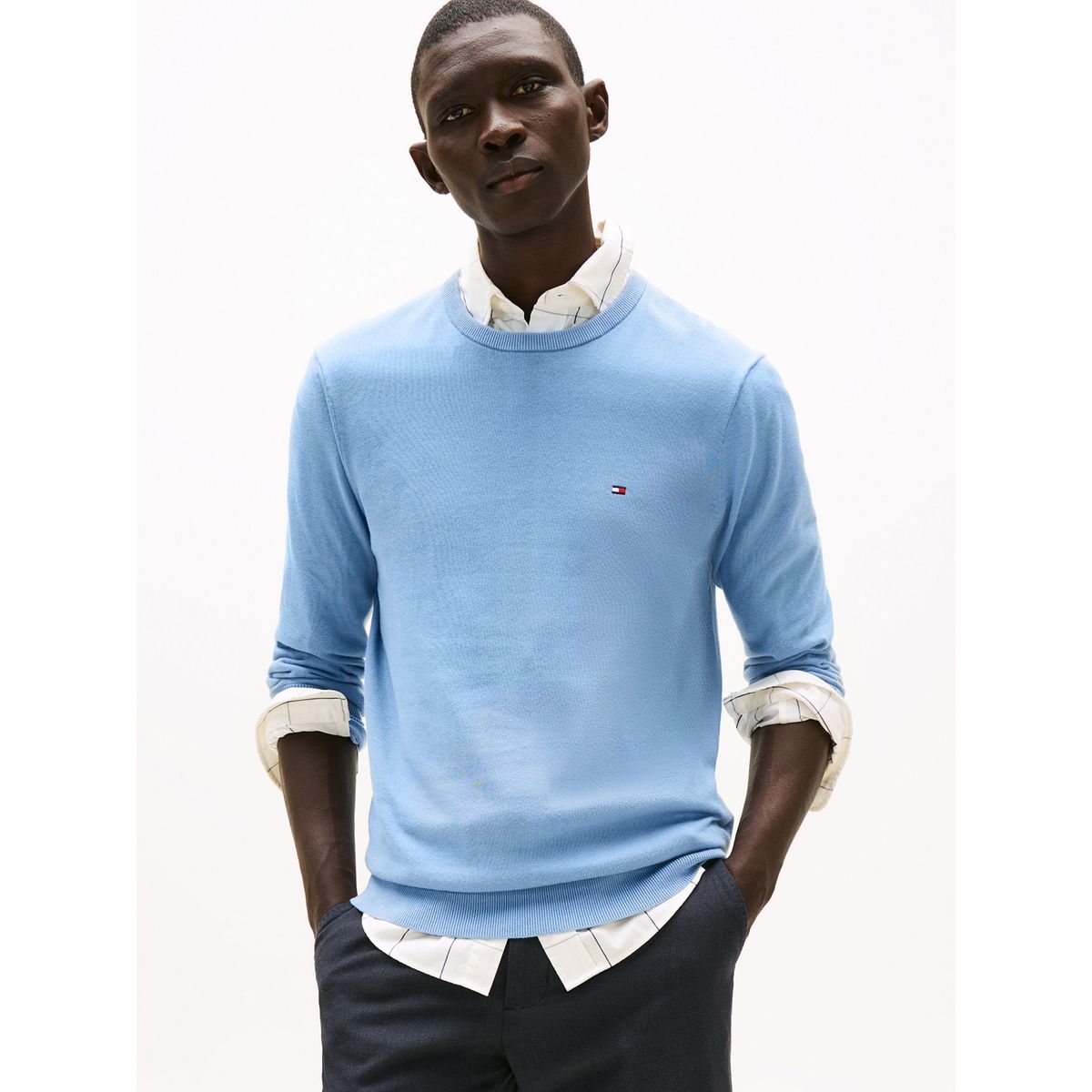 TOMMY HILFIGER - Sweater Essential C-Neck Celeste Tommy Hilfiger