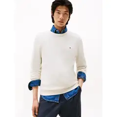 TOMMY HILFIGER - Sweater Essential C-Neck Blanco