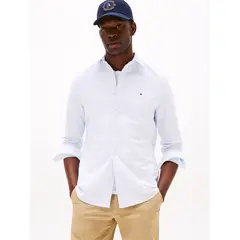 TOMMY HILFIGER - Camisa Heritage De Rayas Regular Fit Celeste